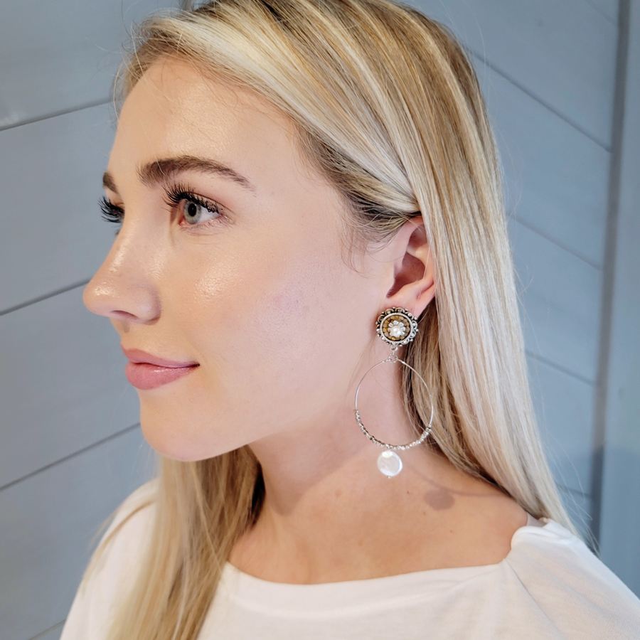 GOOD NEWS SILVER PEARL STATEMENT EARRINGS – Mustard Seed Jewelry