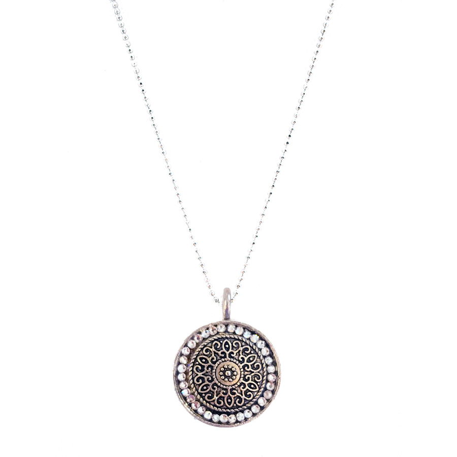 BREATHE LIFE Silver Round Filigree Pendant Necklace – Mustard Seed